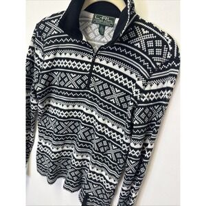 Lauren Ralph Lauren LRL Active  Shirt  Size Medium Black White Women's 1/4 Zip